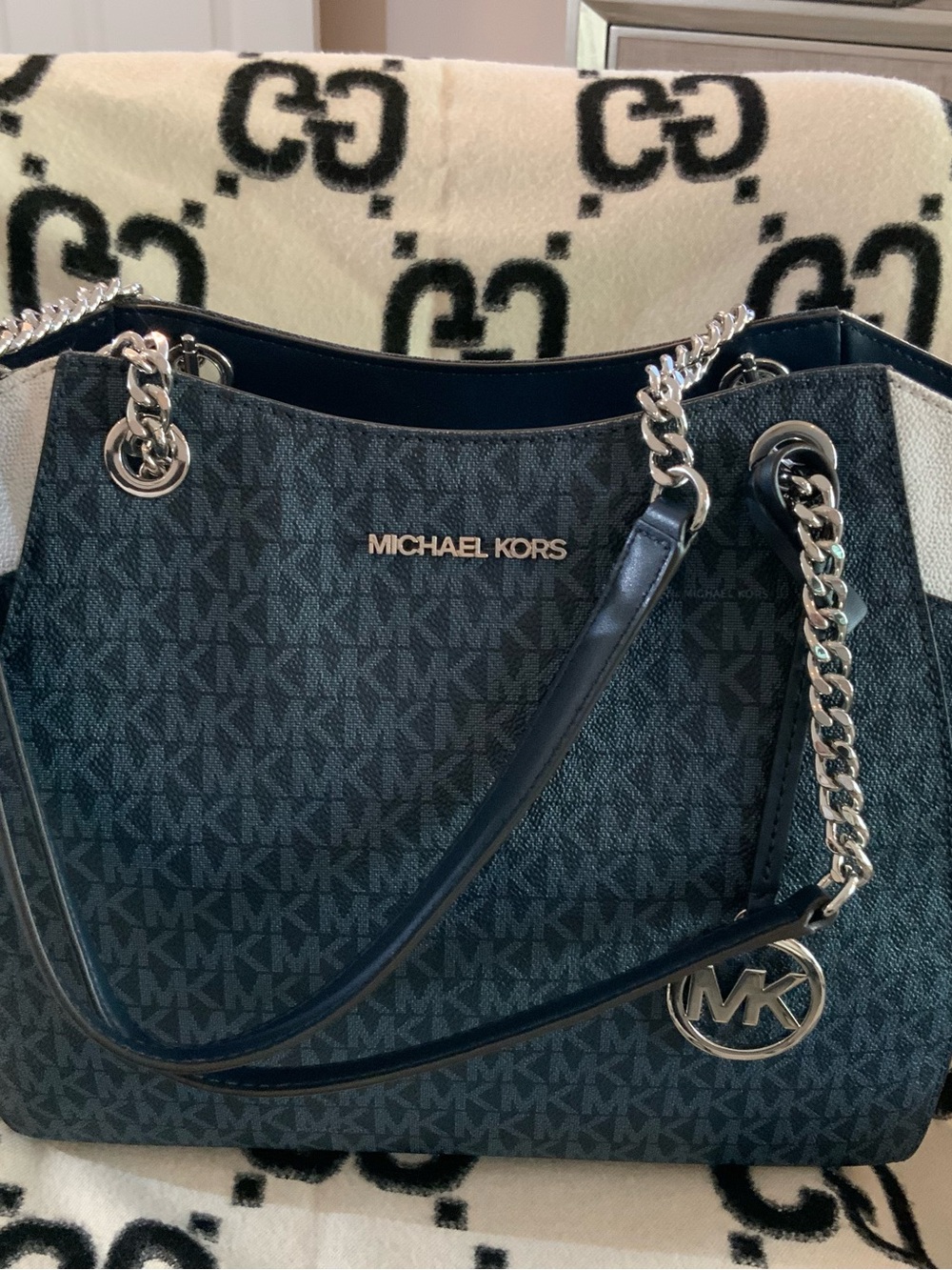 Michael Kors Blue Signature Shoulder Bag